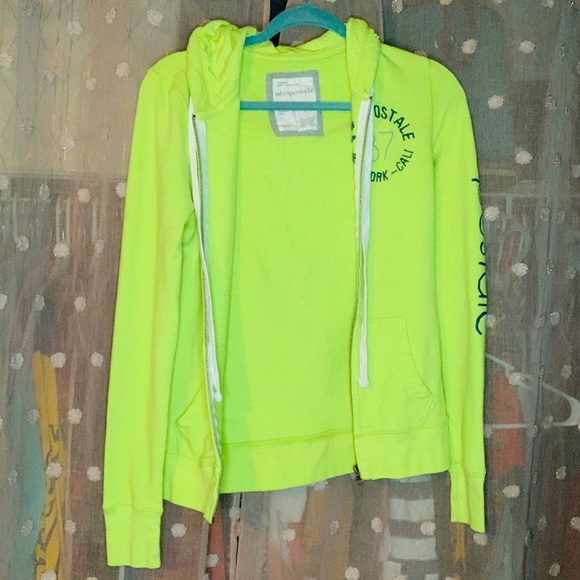 Neon green Aeropostale’s zip up hoodie size S - Picture 1 of 2